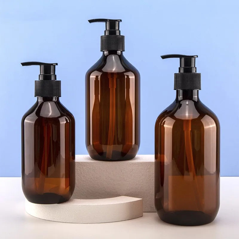 100/150/200/300/400/500ml Shampoo Empty Refillable Bottles Pump Container Plastic Liquid Shampoo Shower Gel Bottles