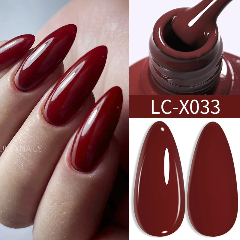 7ml Autumn Nude Pink Red Gel Nail Polish Colorful Semi Permanent