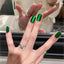 WS Autumn And Winter Green Glass Bead Cat Eye Gel Nail