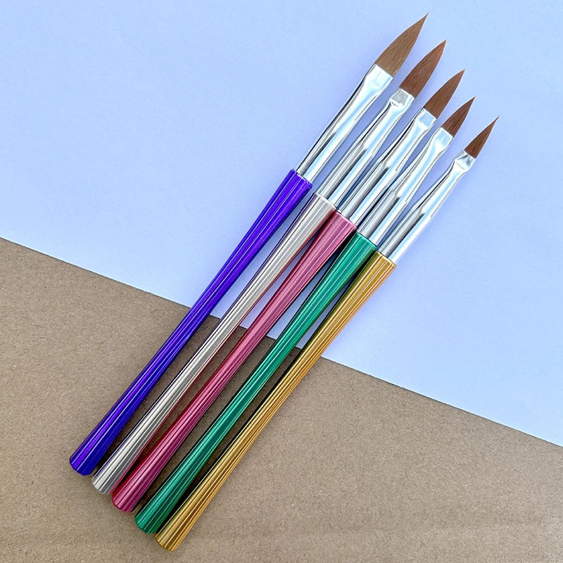 5Pcs Nail Glue Phototherapy Pen UV Gel Brush Pen Acrylic Brush Professionnal Nail Art Brushes Painting Drawing Manicure Tools