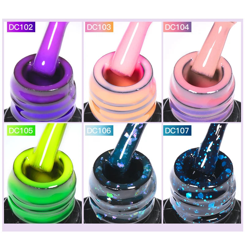 Thermal Gel Nail Polish 7ml Semi Permanent Temperature Color Changing Glitter Thermo S