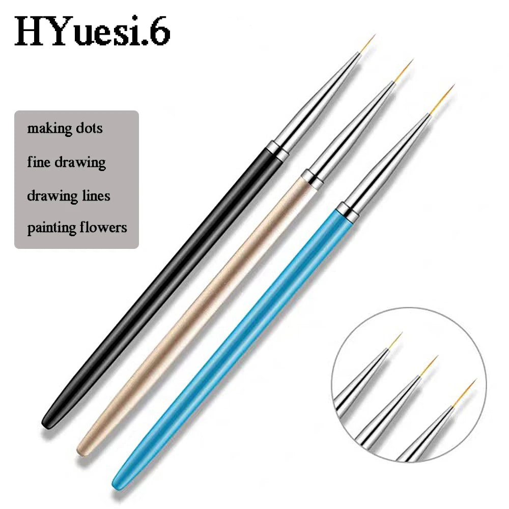 3/5pcs UV Gel Nail Liner Drawing Brush Set Acrylic DIY French Stripe Flower Dotting Painting Pen Professional Manicure Tools Set