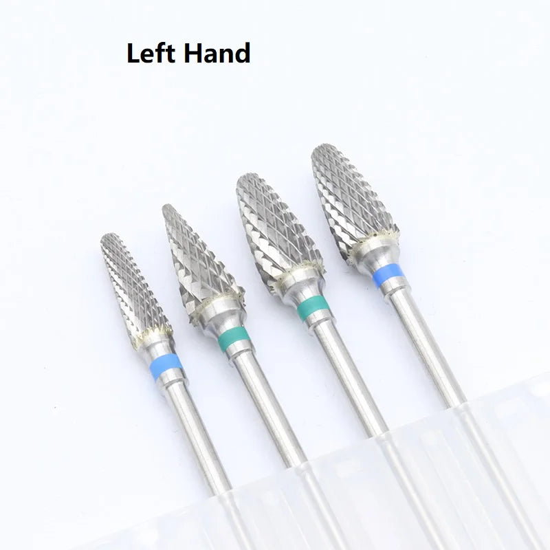 Quality!Left Hand Tungsten Carbide Nail Drill Bit Milling Eletric Manicure Machine Equipment Cuticle Clean Burr Dental