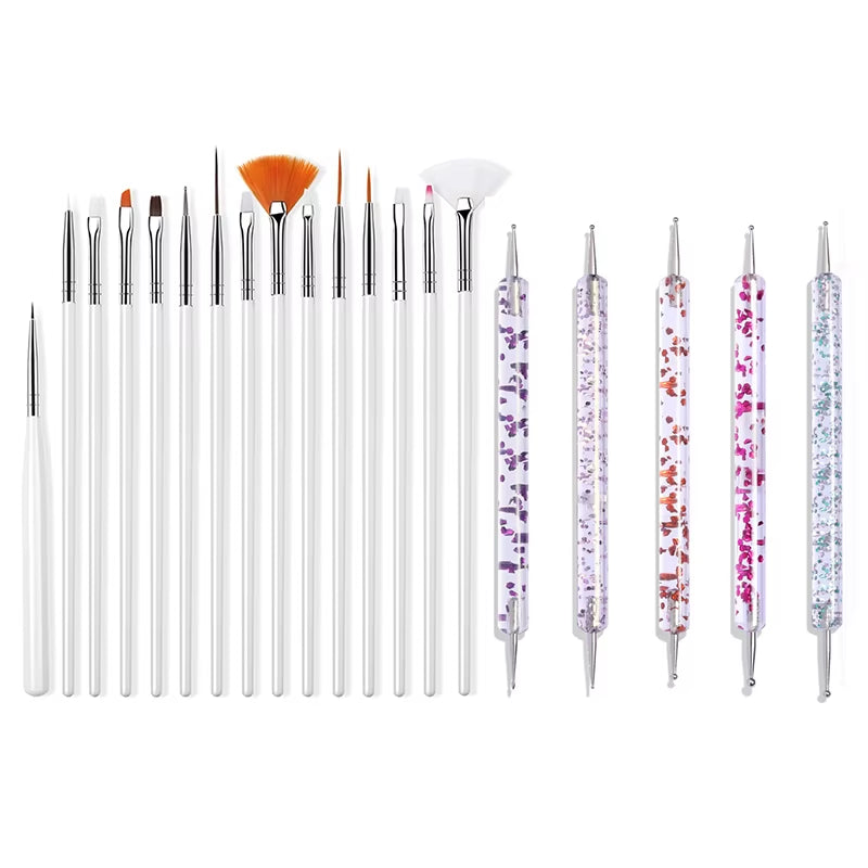 15Pcs/Set Nail Brush for Manicure Gel Brush for Nail Art Nail Brush Acrylic Gel Brush Liquid Powder Carving Makeup Set