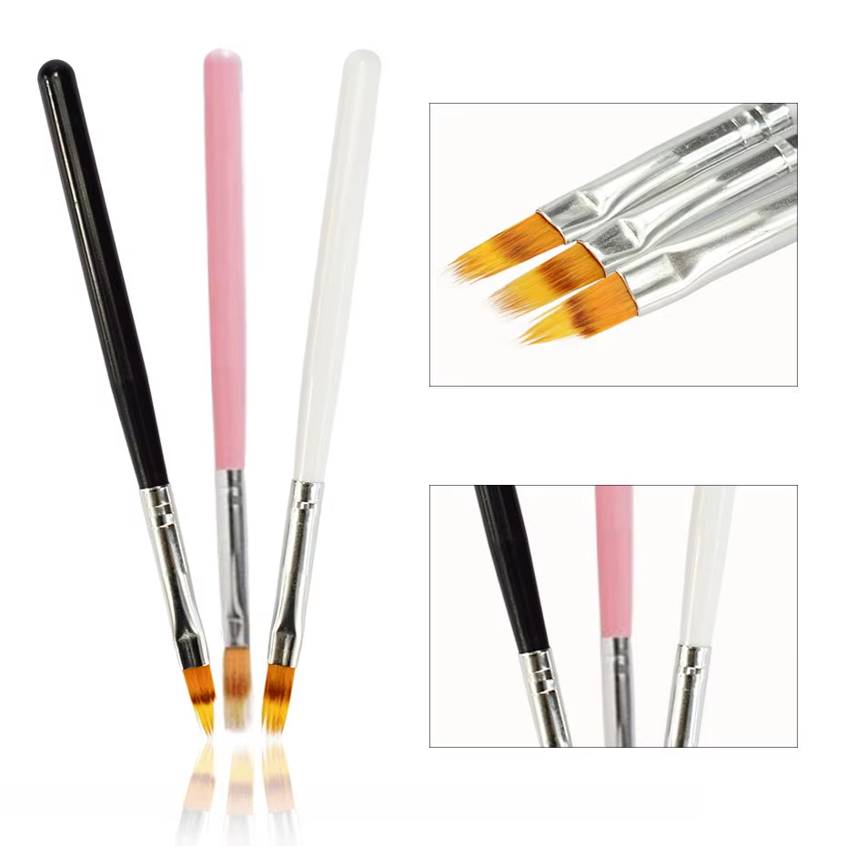 1Pcs Nail Art Brush Gel Brush for Nail Art Ombre Soft Gradient Brush for Manicure Nail Polish Drawing Painting Decor Pen LA285-1