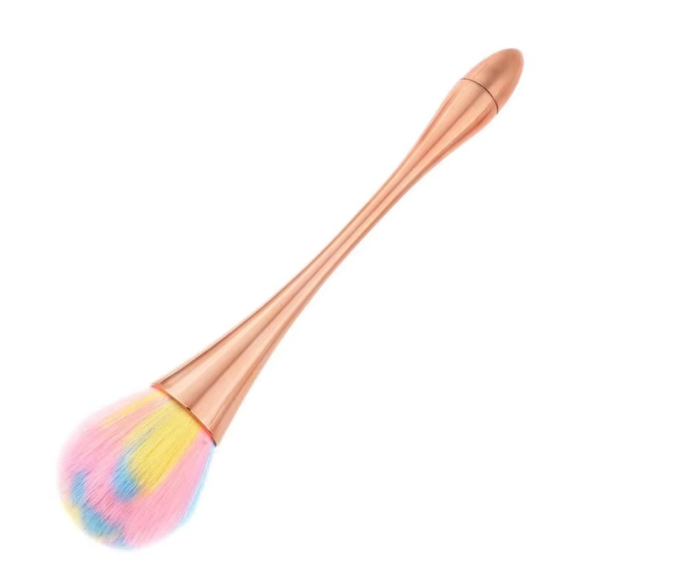 1Pc Nail Clean Brush Acrylic&Uv Gel Nail Art Dust Cleaner Nail Acrylic Brushes Rainbow Soft Colorful Nail Dust Collect Brushes,H