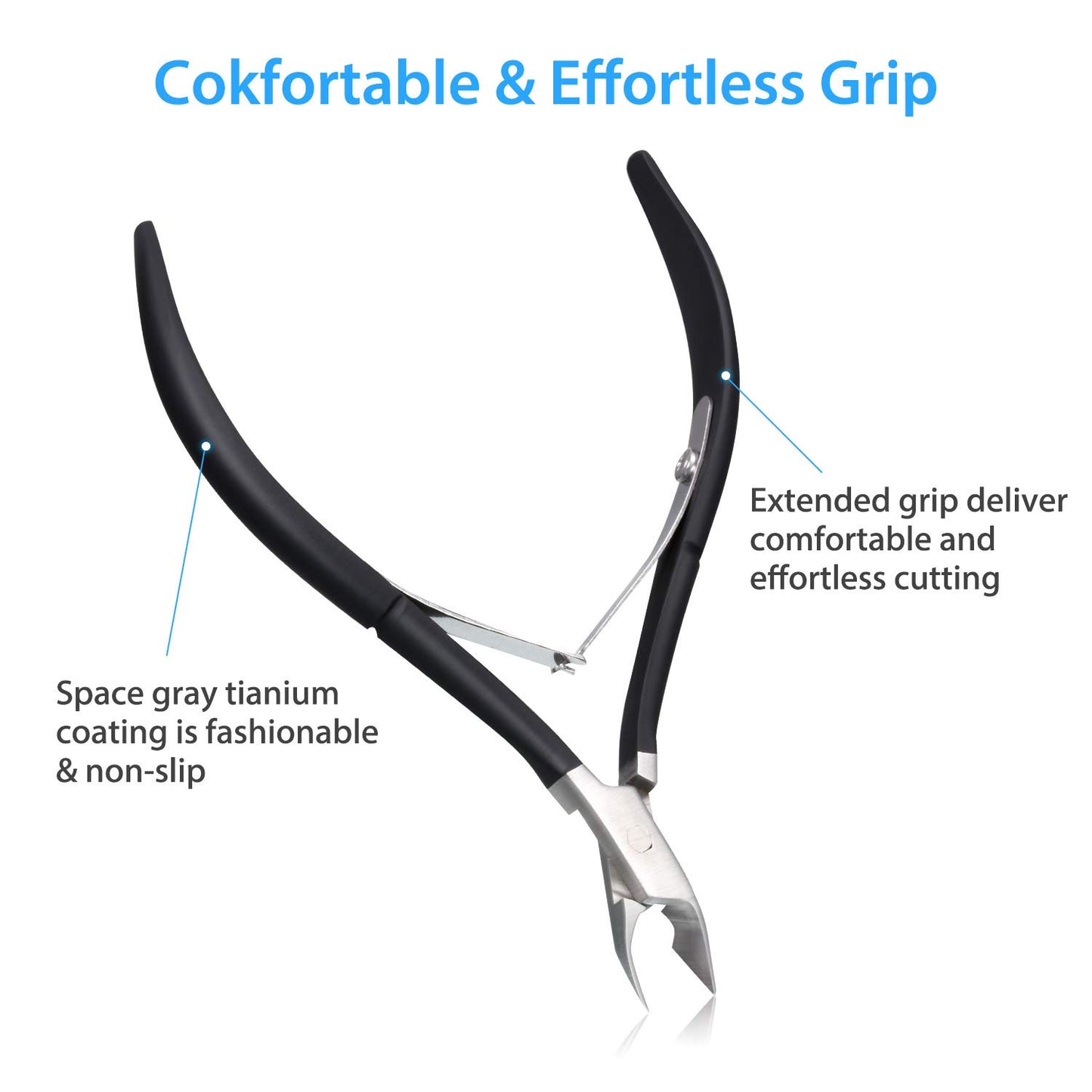 3 Packs Cuticle Nippers Cuticle Cutter Stainless Steel Professional Nail Cuticle Trimmer Pointed Blade Cuticle Remover Scissors Pedicure Manicure Tool for Fingernails and Toenails (Black)