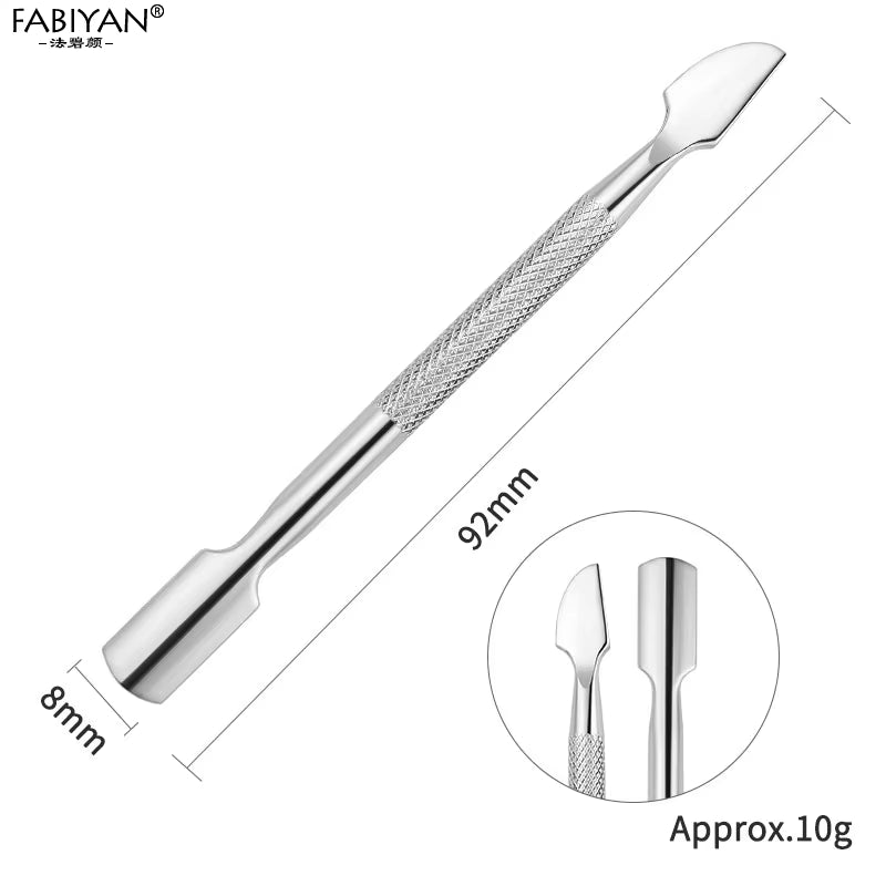 Stainless Steel Cuticle Pusher Remover Spoon Trimmer Metal Double Sided Finger Dead Skin Push Nail Art Manicure Pedicure Tool