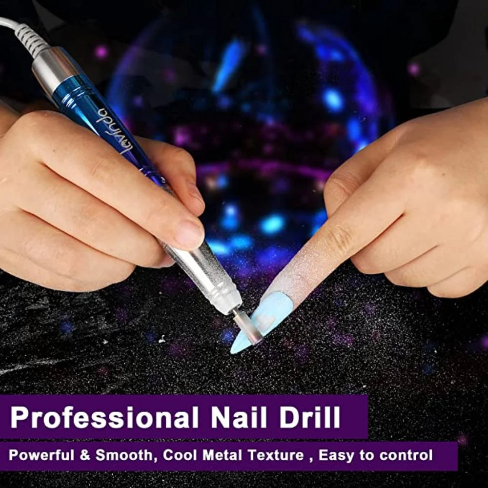 Portable Professional Nail Drill Machine, Cordless 35,000RPM with Protective Case