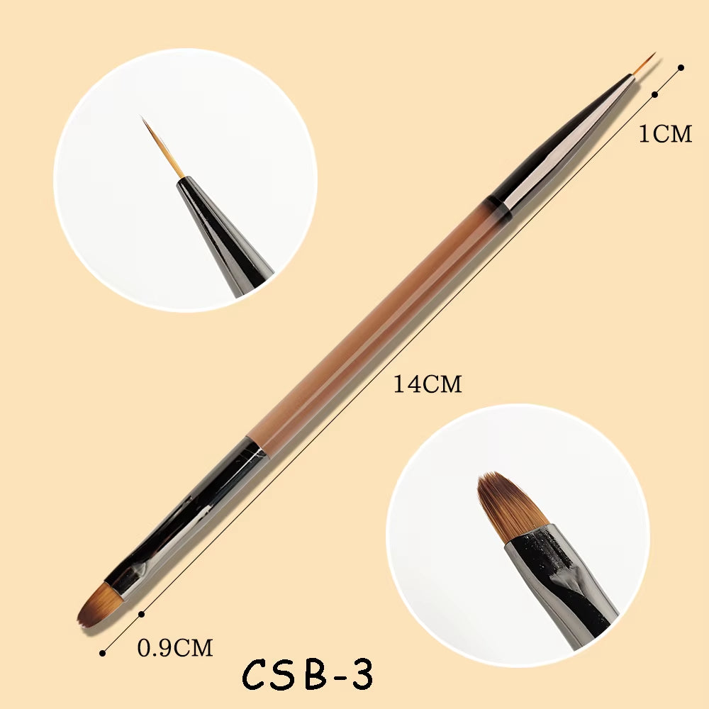 1Pcs Nail Art Liner Brush for Manicure French Stripe Acrylic Brush Extension Pen for Nail Polish Painting Drawing Brush GLCSB-1