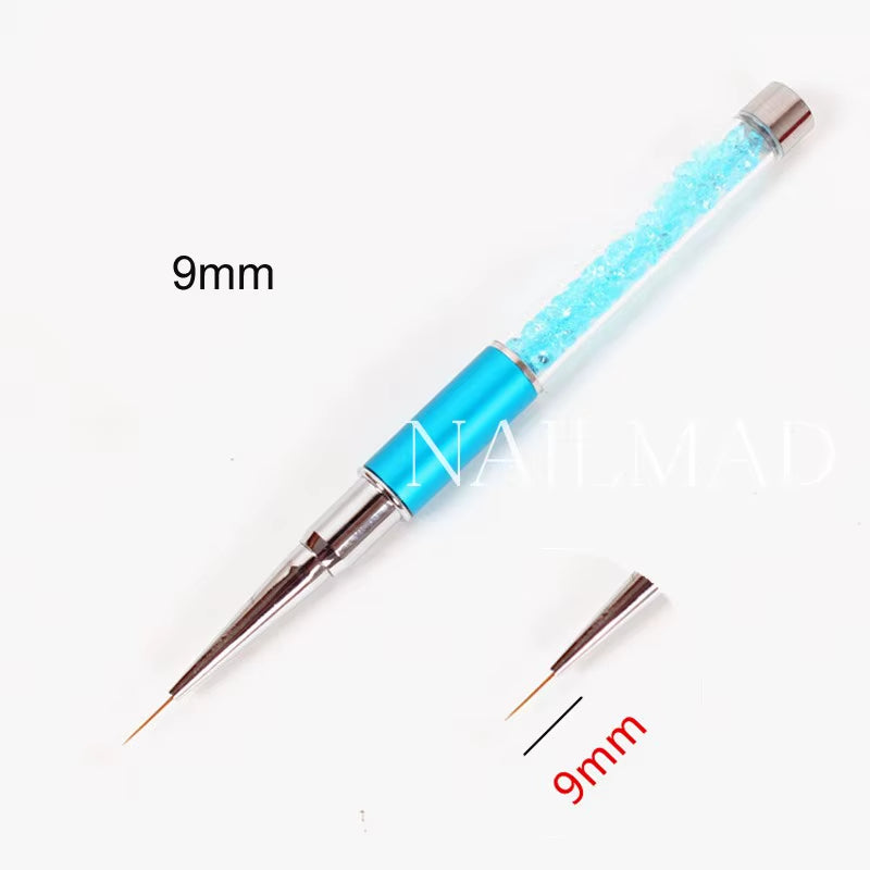 3Pcs 6/9/11Mm Nail Art Acrylic Brush UV Gel Polish Extension Carving Brush Metal Rhinestone Painting Liner Brush Drawing Pen