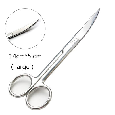 14Cm Large Stainless Steel Makeup Beauty Scissors Nail Tools Hair Eyelid Sticker?Tape Scissor Medical Manicure Tool