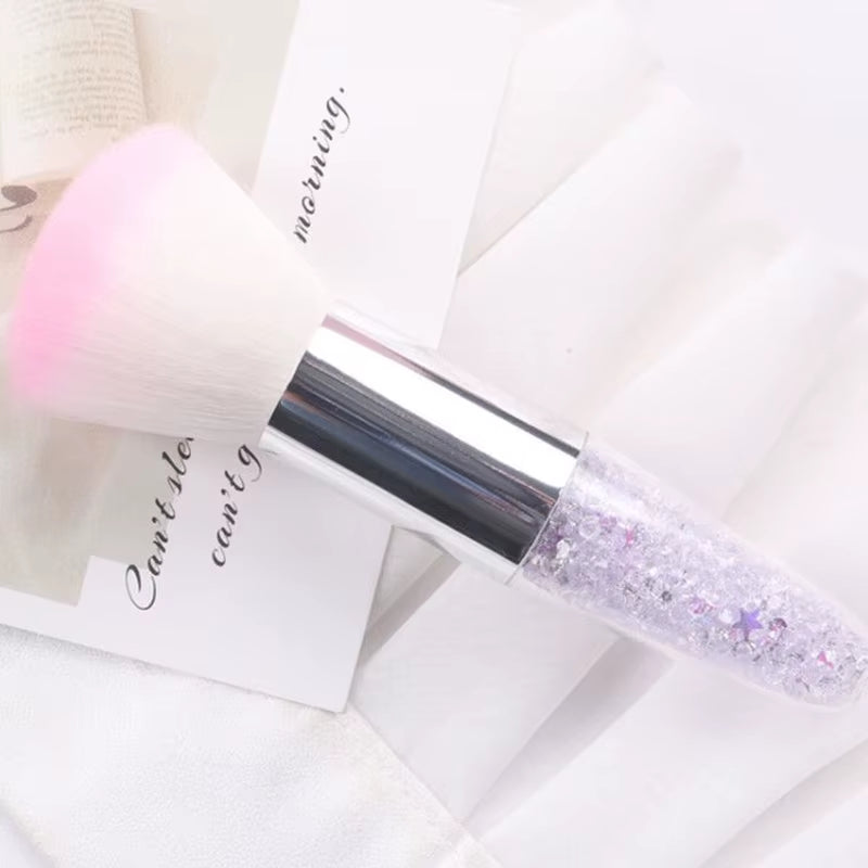 TSZS Nails Brush Popular round Small Flower Nail Paint Gel Make up Dust Cleaning Nail Art Dust Powder Remover Dust Brush