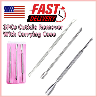 Cuticle Pusher Remover Nail Cleaner Manicure Pedicure Stainless Steel Tool Set