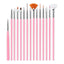 15Pcs/Set Nail Brush for Manicure Gel Brush for Nail Art Nail Brush Acrylic Gel Brush Liquid Powder Carving Makeup Set