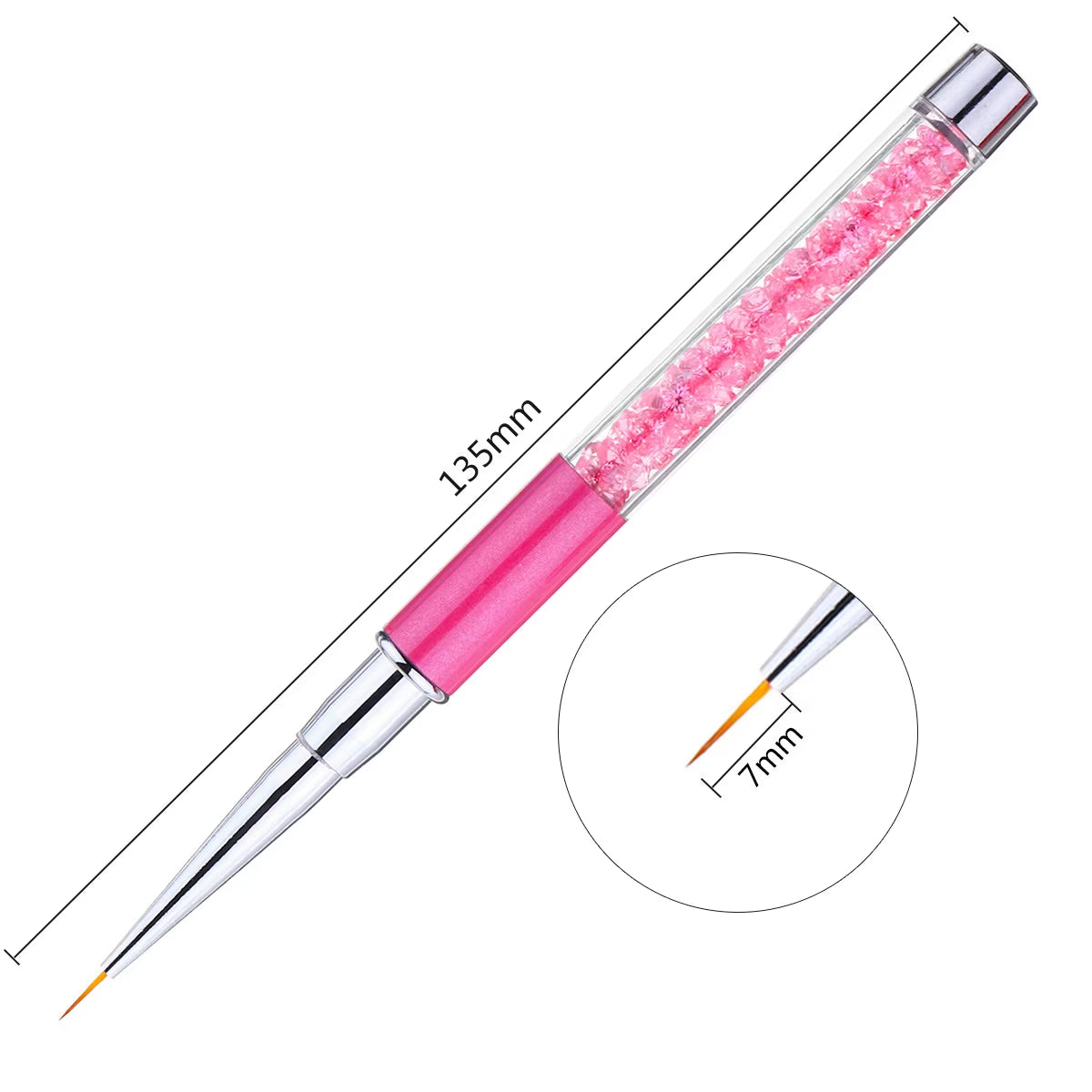 Nail Art Sculpture Carving Brush Acrylic Brush Metal Handle Nail Ombre Brush for Manicure Hair Pencil UV Gel Drawing Painting