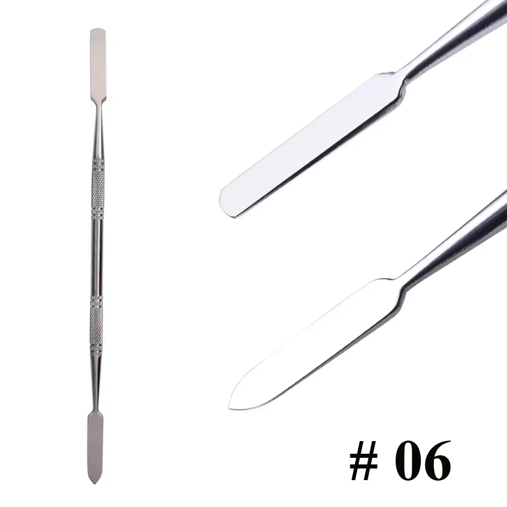 1Pcs Double-Ended Stainless Steel Cuticle Pusher Dead Skin Push Remover for Pedicure Manicure Nail Art Cleaner Care Tool