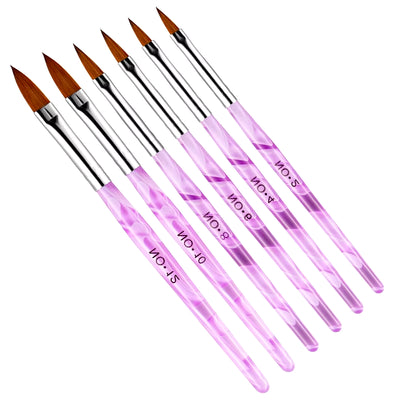 21Pcs Nail Art Set Kit Pink Acrylic Brushes +Marble UV Gel Pens + 2-Ways Dotting Pens + Fine Liner Details Brush