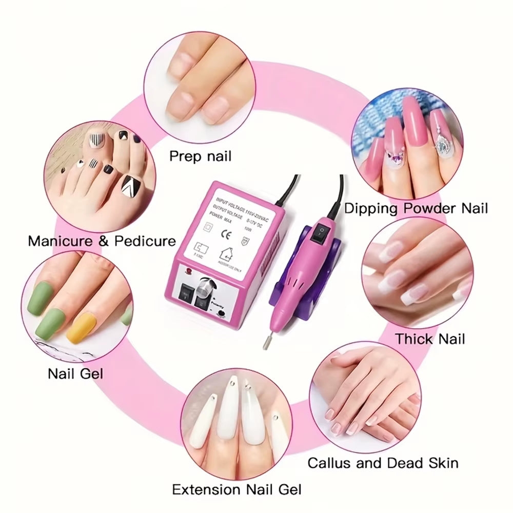 LINMANDA Professional Electric Nail Drill Machine Set Nail Files Drill Bits Gel Polish Remover Portable Nail Polisher Equipment