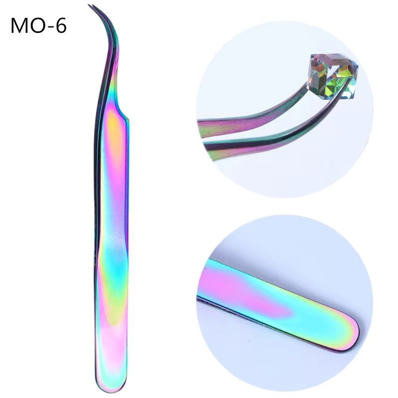 1Pcs Rainbow Stainless Steel Nail Cuticle Pusher Nipper Double Sided Dead Skin Push Remover Manicure Nail Care Tool