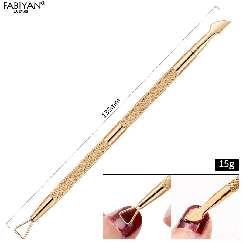 Stainless Steel Cuticle Pusher Remover Spoon Trimmer Metal Double Sided Finger Dead Skin Push Nail Art Manicure Pedicure Tool