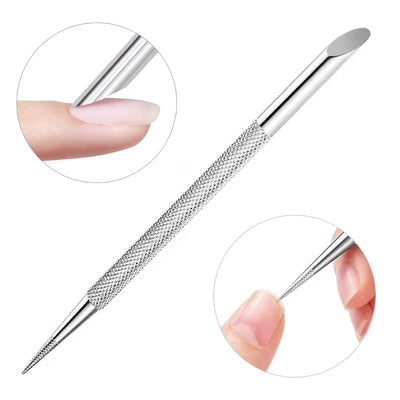 Double-Ended Stainless Steel Cuticle Pusher Nail Art Polish Gel Remover Manicure Sticks Tool for Nail Art Manicure Tools