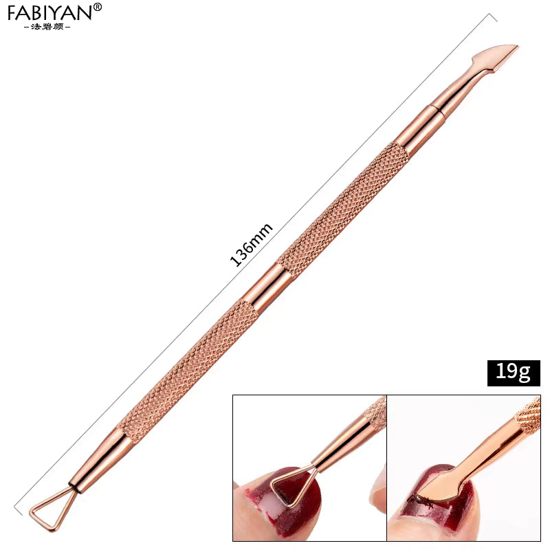 Stainless Steel Cuticle Pusher Remover Spoon Trimmer Metal Double Sided Finger Dead Skin Push Nail Art Manicure Pedicure Tool