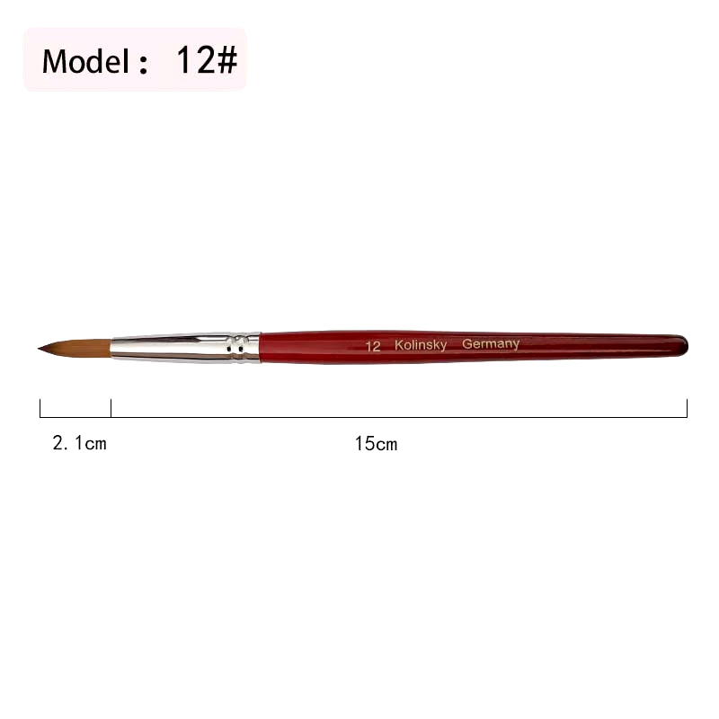 20% Kolinsky Acrylic Brushes Kits Liquid Nail Extend Art Tool Pen Natural Red Wool Handle Mink Artificial Hair Mixed