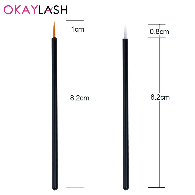 OKAYLASH 50Pcs/Lot Black Handle Reusable Gel Liner Nail Art Brushes Painting Pen Beauty Makup Tools