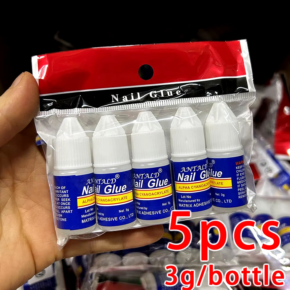 7G/Bottle Fast-Dry Nail Glue Professional Nail Tip Bond Glue 1/5/10Pcs for False Nail Tips Long Lasting Glue Nail Tools 2/3/10G