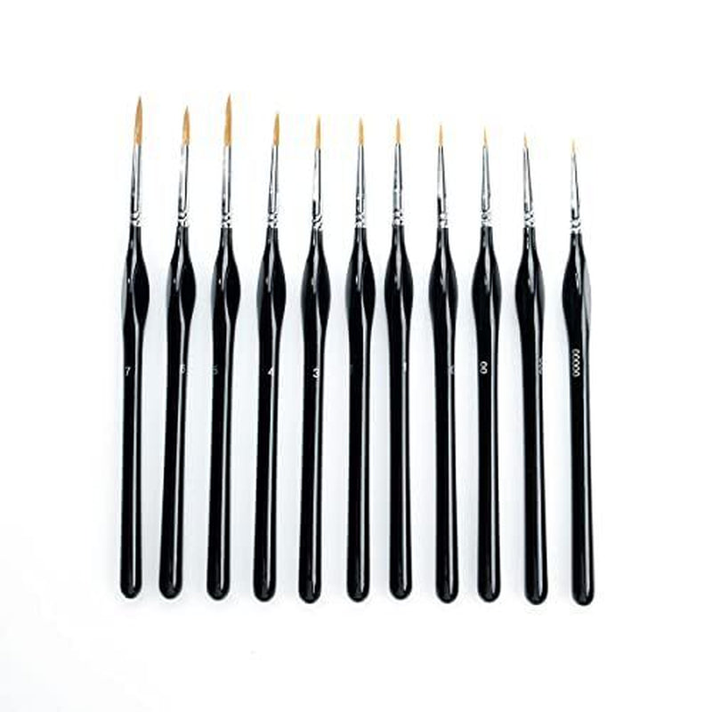 Miniature Model Paint Brush Set - 11 Pieces Fine Detail Painting Brushes for Art