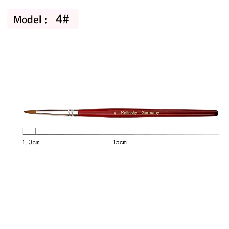 20% Kolinsky Acrylic Brushes Kits Liquid Nail Extend Art Tool Pen Natural Red Wool Handle Mink Artificial Hair Mixed