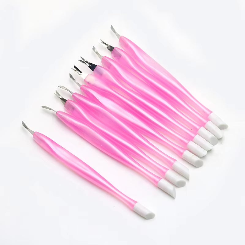 2 Ways Manicure Nail Cuticle UV Gel Polish Pusher Remover Trimmer Stainless Steel Pedicure Dead Skin Cuticle Care Tools