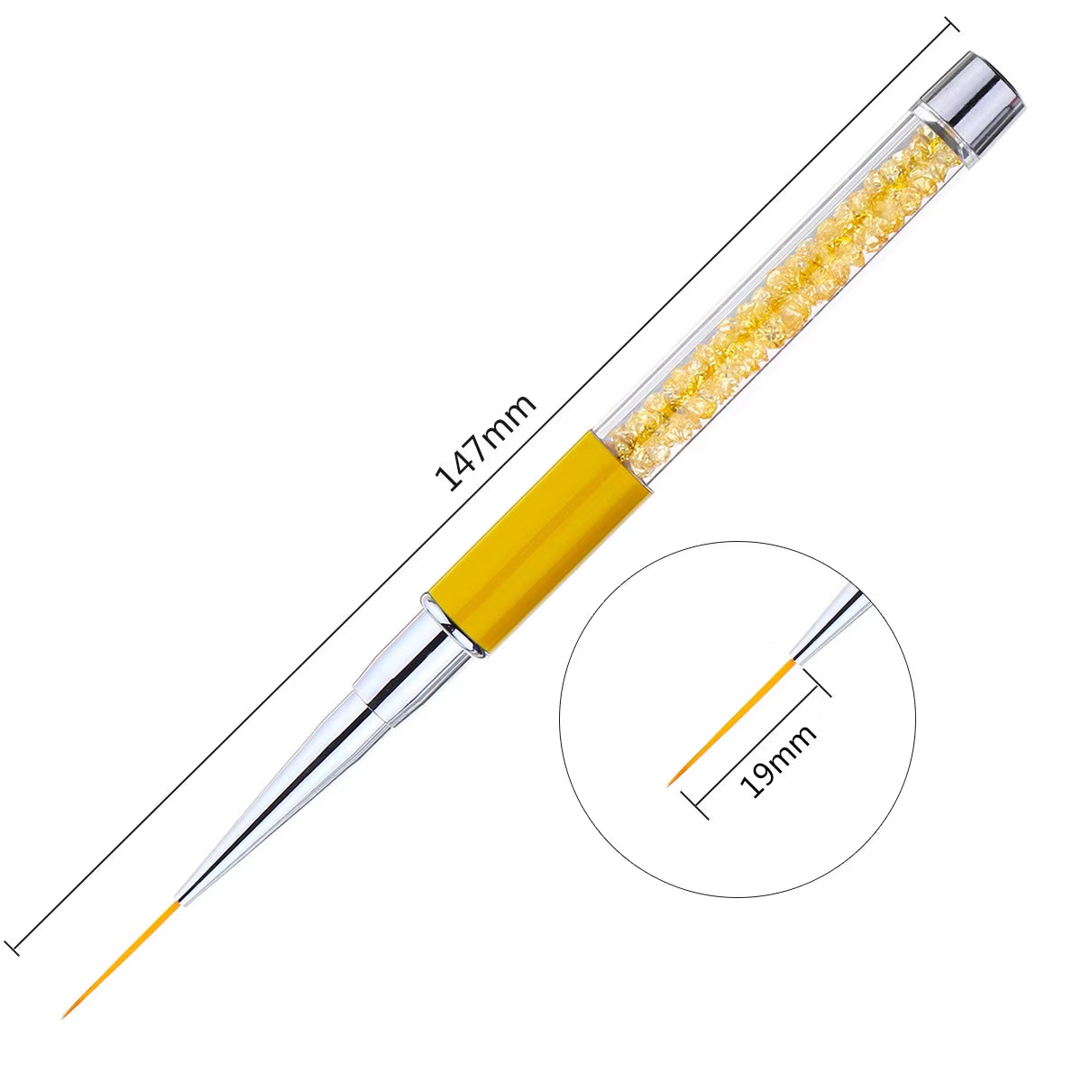 Nail Art Sculpture Carving Brush Acrylic Brush Metal Handle Nail Ombre Brush for Manicure Hair Pencil UV Gel Drawing Painting