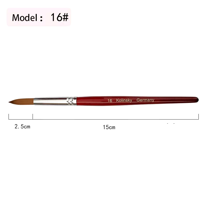 20% Kolinsky Acrylic Brushes Kits Liquid Nail Extend Art Tool Pen Natural Red Wool Handle Mink Artificial Hair Mixed