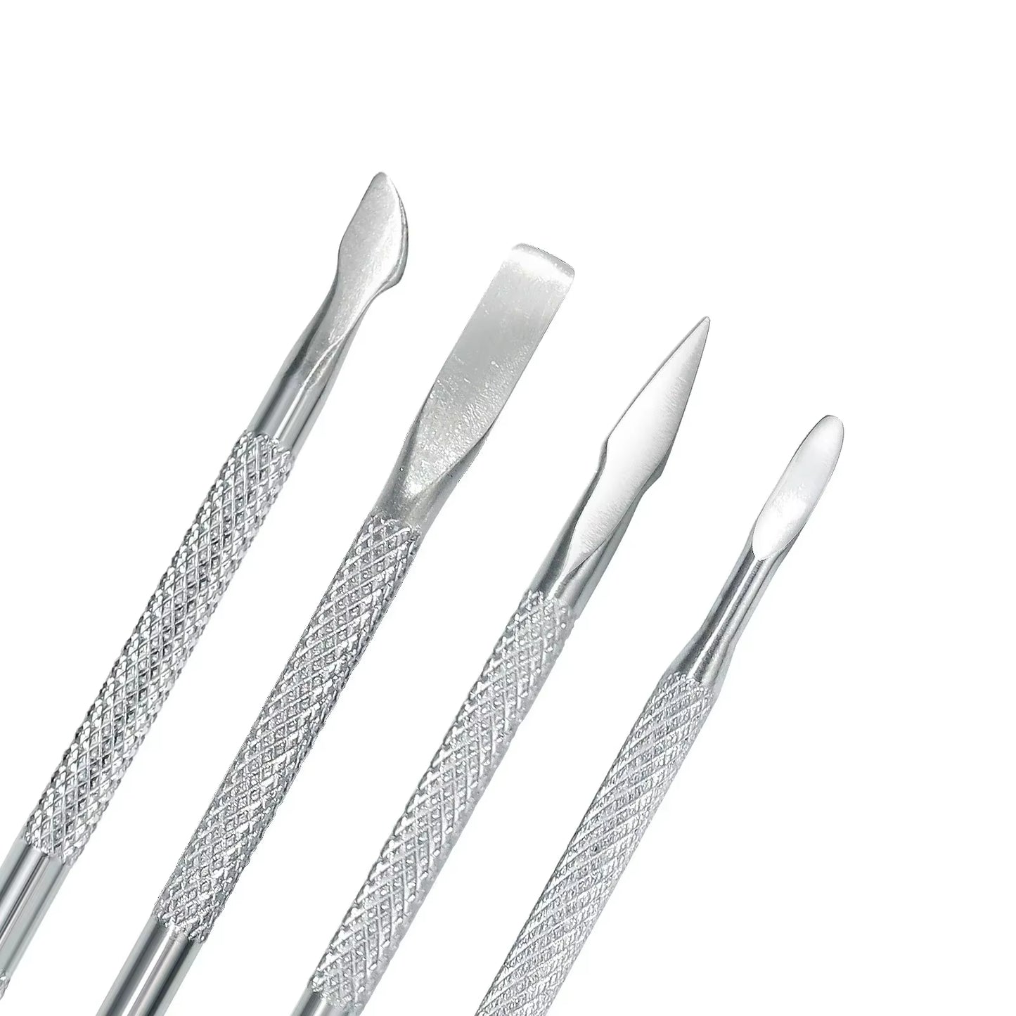 4Pcs/Lot Stainless Steel Cuticle Remover Double Sided Finger Dead Skin Push Nail Cuticle Pusher Manicure Nail Care Tool