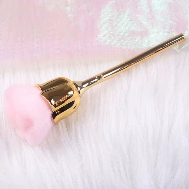 TSZS Nails Brush Popular round Small Flower Nail Paint Gel Make up Dust Cleaning Nail Art Dust Powder Remover Dust Brush