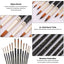 12Pcs Paint Brushes Set Professional Paint Brush round Pointed Tip Nylon Hair Acrylic Brush for Acrylic Watercolor Oil Painting