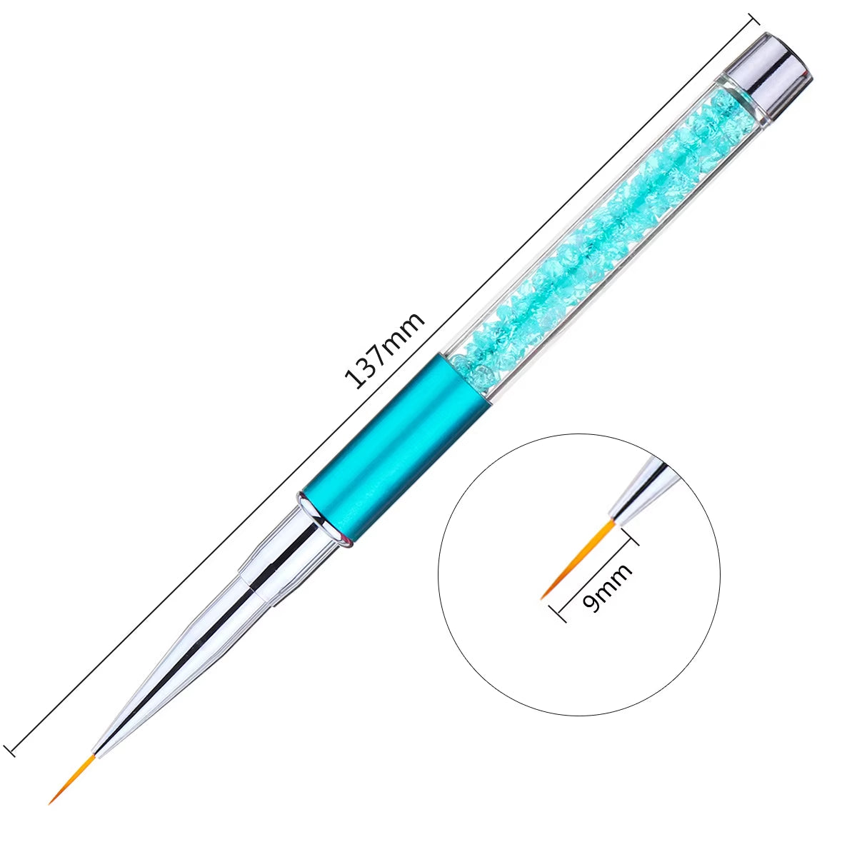 Nail Art Sculpture Carving Brush Acrylic Brush Metal Handle Nail Ombre Brush for Manicure Hair Pencil UV Gel Drawing Painting