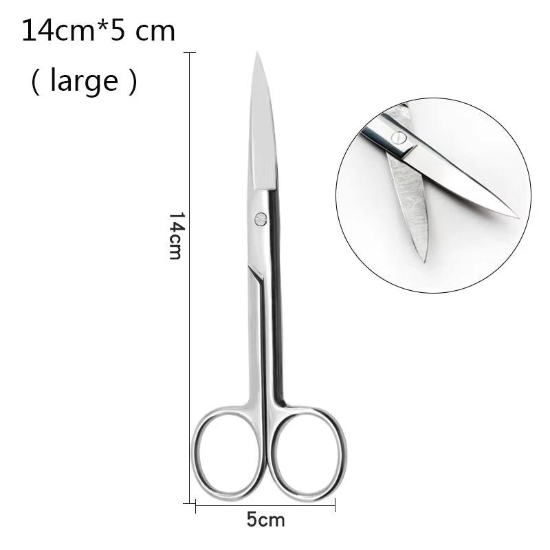 14Cm Large Stainless Steel Makeup Beauty Scissors Nail Tools Hair Eyelid Sticker?Tape Scissor Medical Manicure Tool