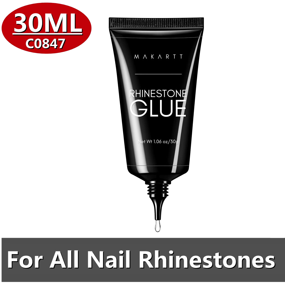 Nail Rhinestone Glue Gel for Nails, 30G Super Strong Adhesive Gel for Nail Gem, Jewels ,Glitter,Crystals Beads Diamonds