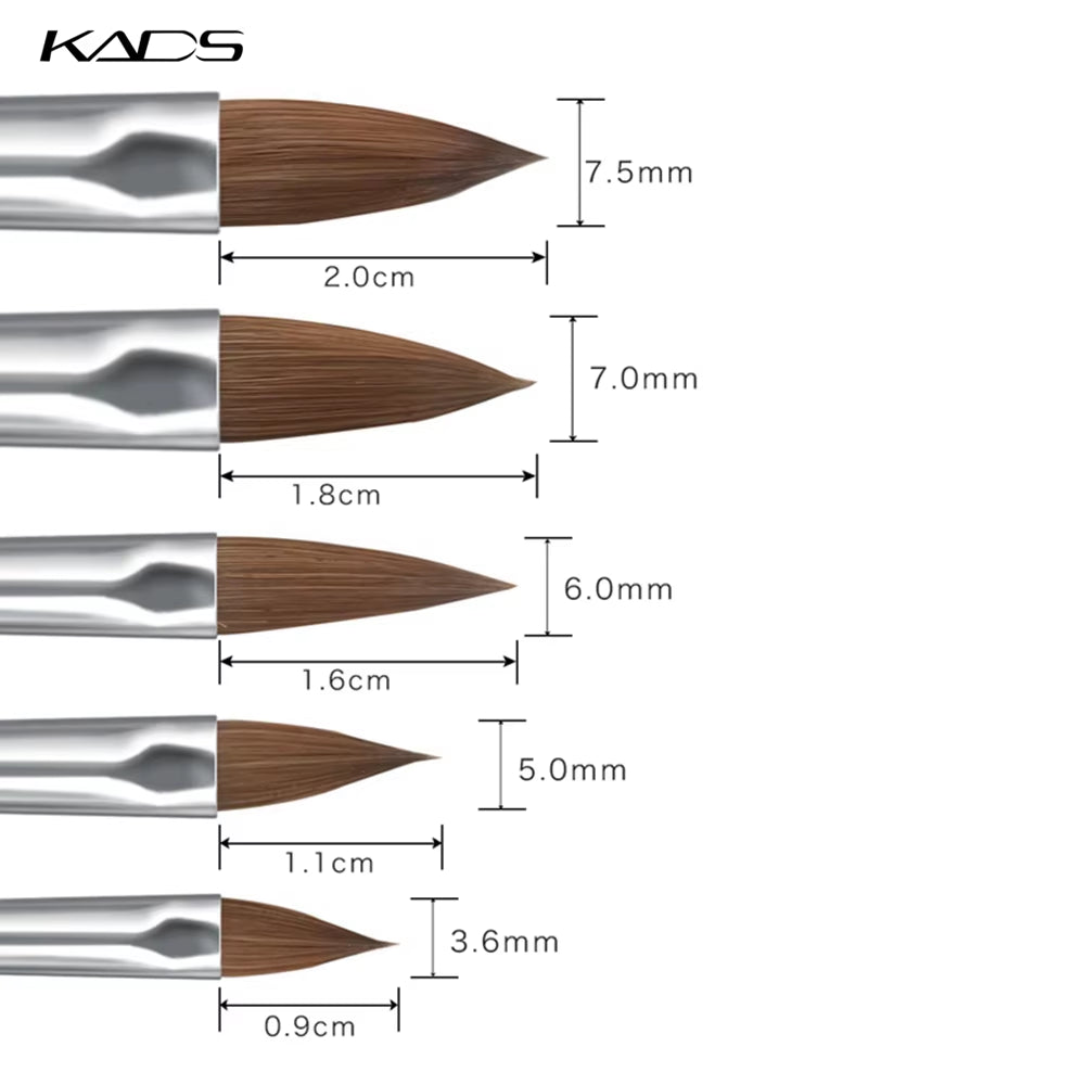 Kolinsky Sable Acrylic Brush Size 2#/4#/6#/8#/10# Acrylic Brush Professional Black Kolinsky Sable Acrylic Nail Brushes