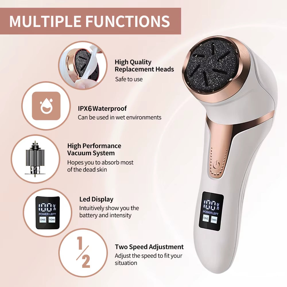 Electronic Foot Files Portable Electric Foot Callus Remover Foot Care Tool for Dead Hard Skin Rechargeable Pedicure Tools