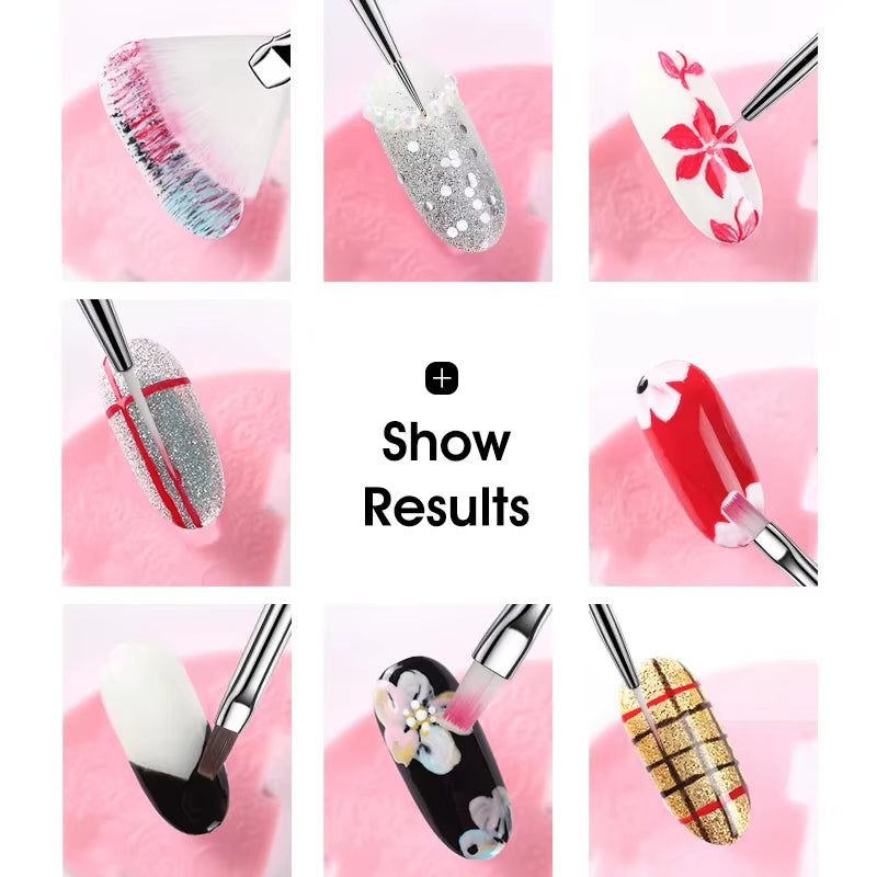 15Pcs/Set Nail Brush for Manicure Gel Brush for Nail Art Nail Brush Acrylic Gel Brush Liquid Powder Carving Makeup Set