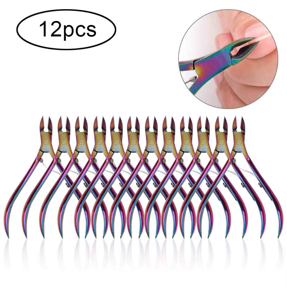 4/8/12Pcs Stainless Steel Nail Cuticle Nipper Cutter Dead Skin Remover Manicure Scissors Tweeters Toenails Ingrown Pedicure Tool