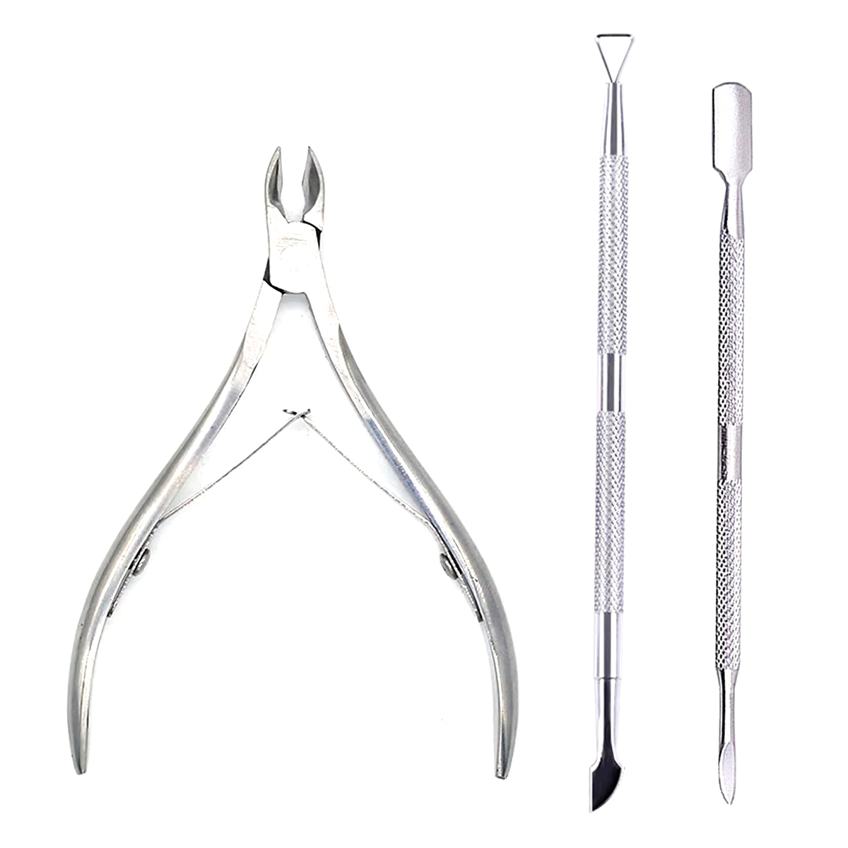 4 Pcs/Set Professional Stainless Steel Nail Cutter Scissor Nippers Muti Function Cuticle Pusher Remover Nail Care Manicure Kits