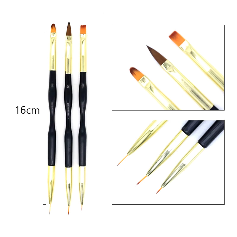 Nail Brush for Manicure Gel Brush for Nail Art 15Pcs/Set Nail Brush Acrylic Liquid Powder Carving Gel Brush