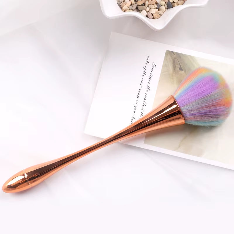 TSZS Nails Brush Popular round Small Flower Nail Paint Gel Make up Dust Cleaning Nail Art Dust Powder Remover Dust Brush