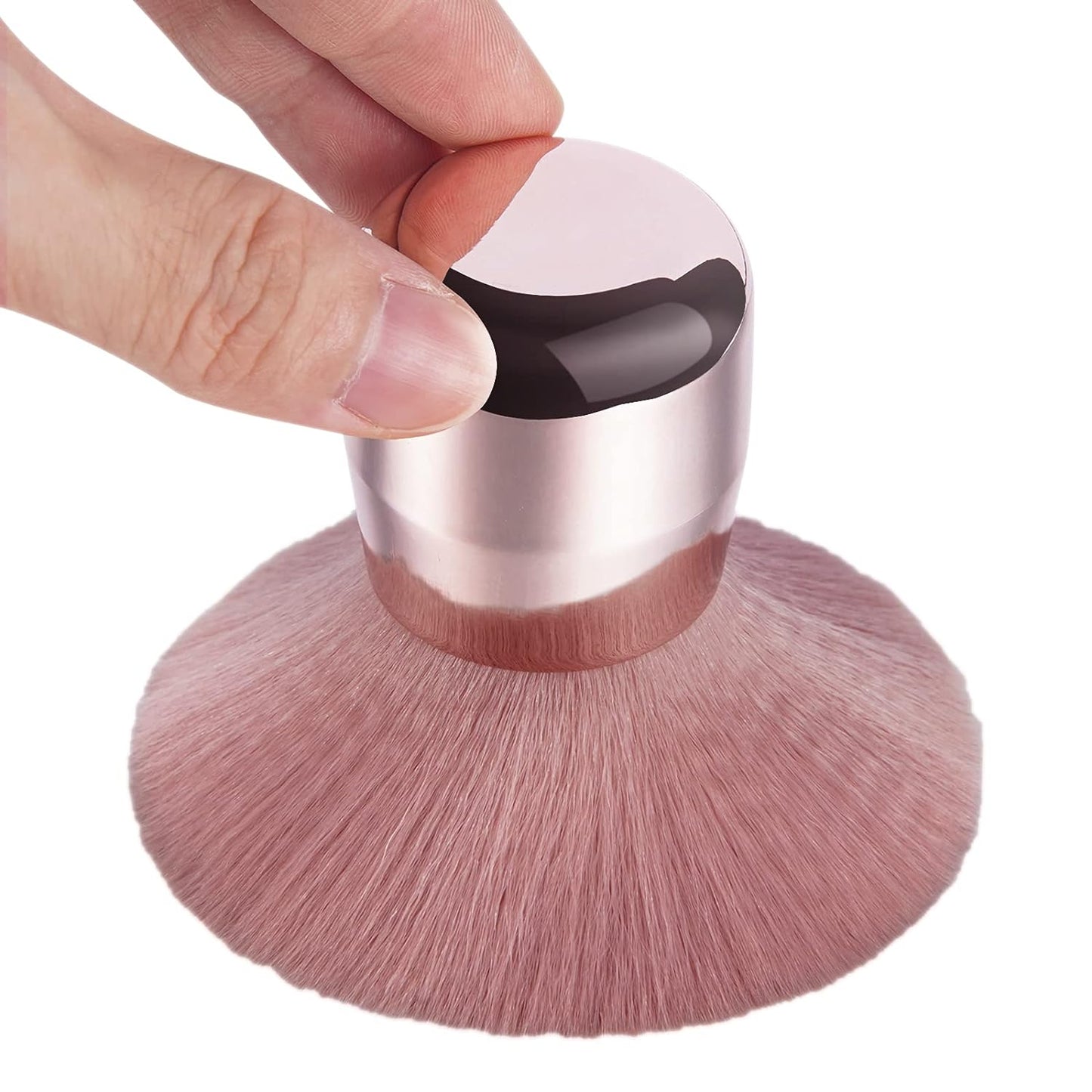 Nail Art Dust Powder Remover Brush, Nail Art Dust Cleaner Brush, Soft Kabuki Cleaner Brush for Makeup(Pink)