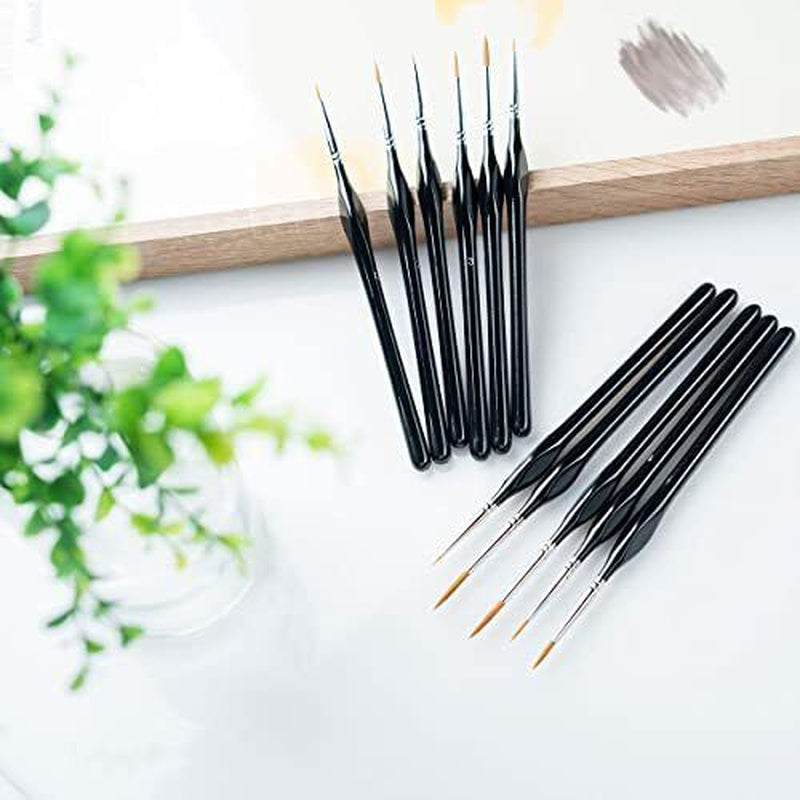 Miniature Model Paint Brush Set - 11 Pieces Fine Detail Painting Brushes for Art